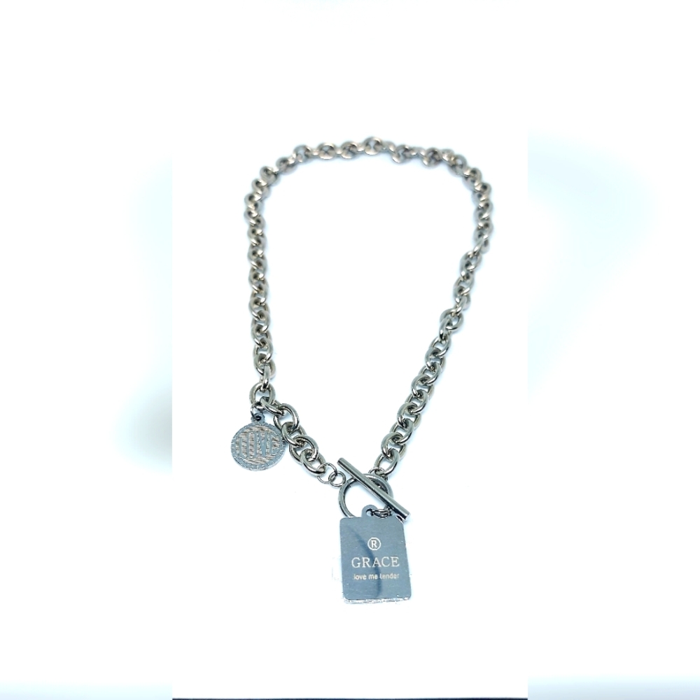 Stainless Steel "Grace" Necklace 18 inches in Silver and Gold